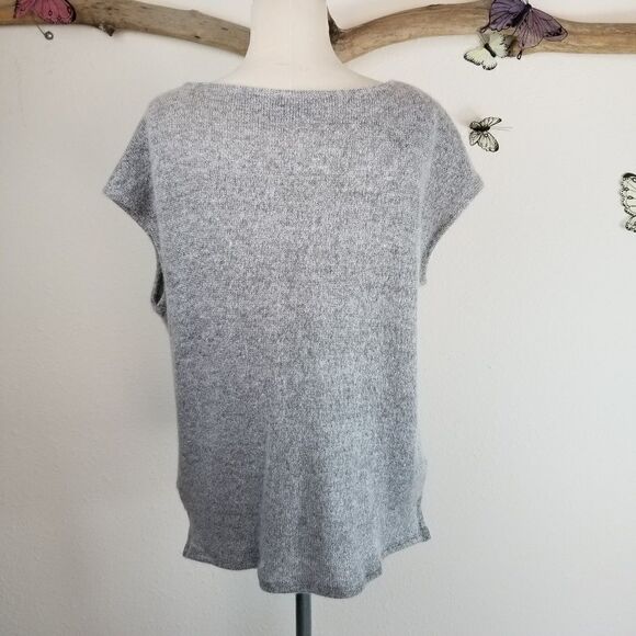 DKNY gray short sleeve twist front sweater - Picture 3 of 6